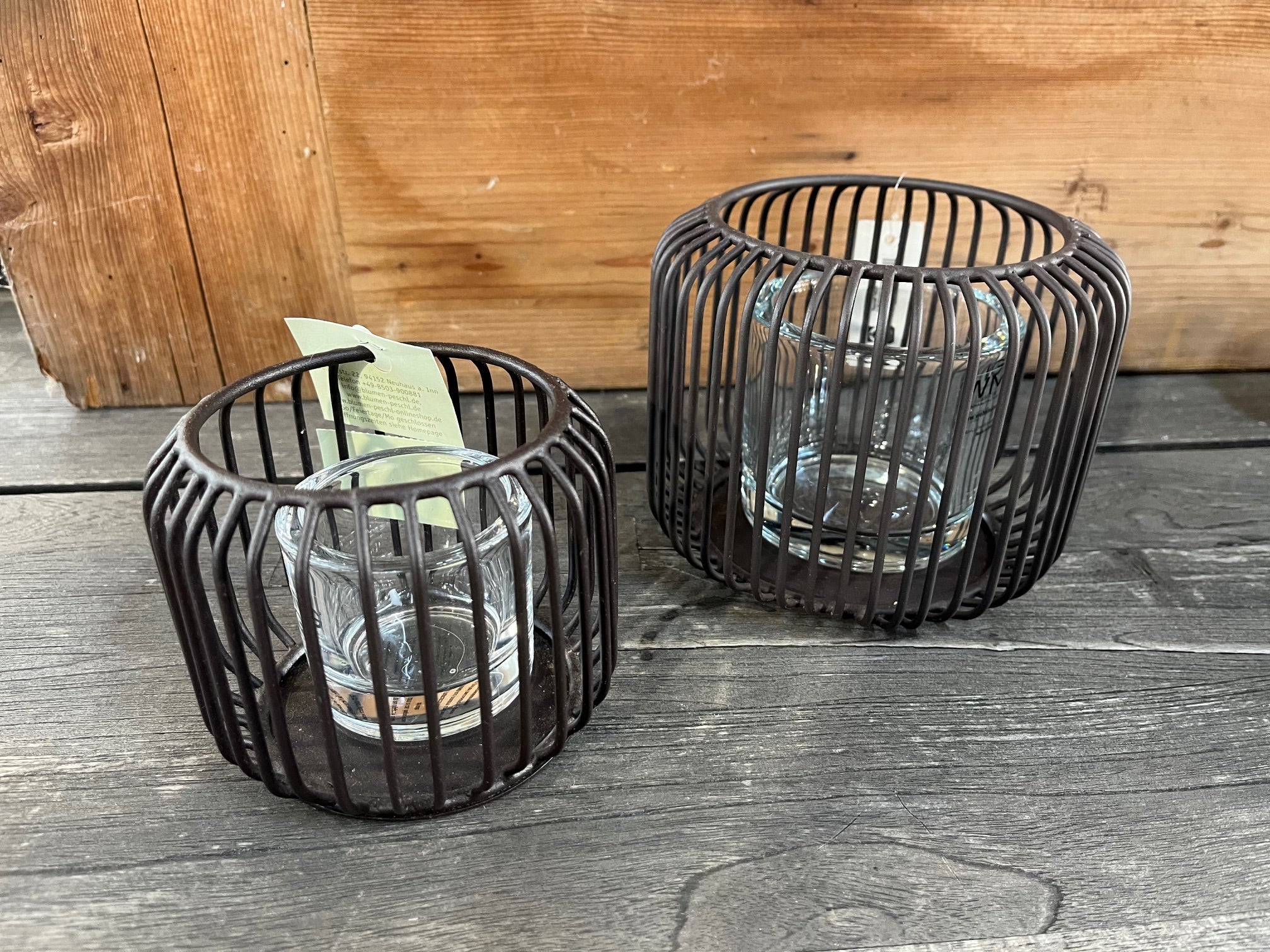 E-Windlicht Pino mit Glas