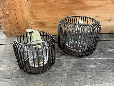 E-Windlicht Pino mit Glas